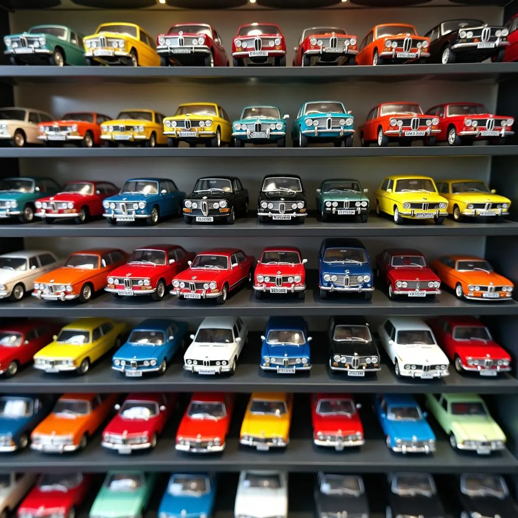 Collection of BMW diecast model cars