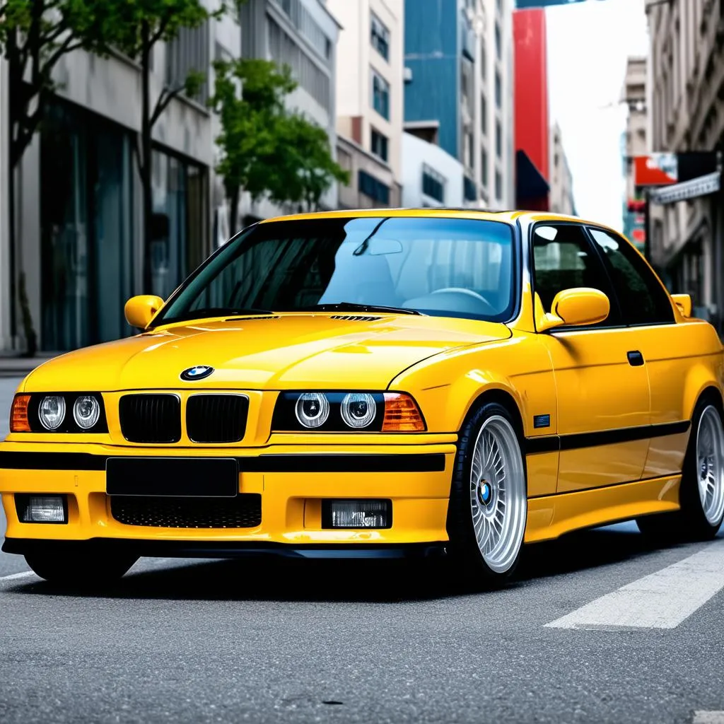 BMW E36 M3 in Dakar Yellow