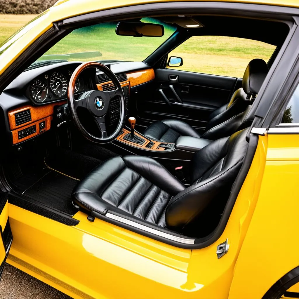 Yellow BMW E36 M3 Interior