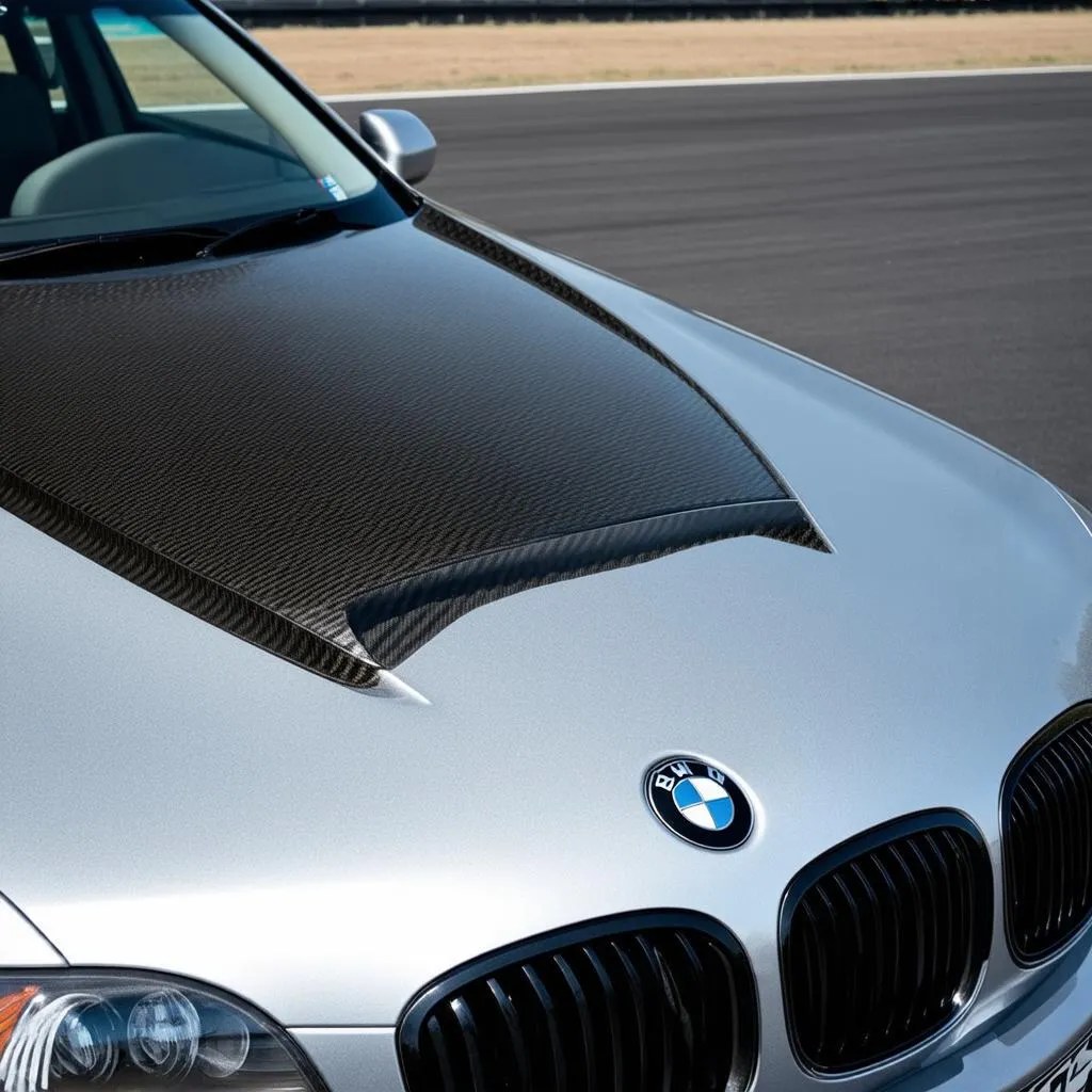 BMW E46 with a carbon fiber hood