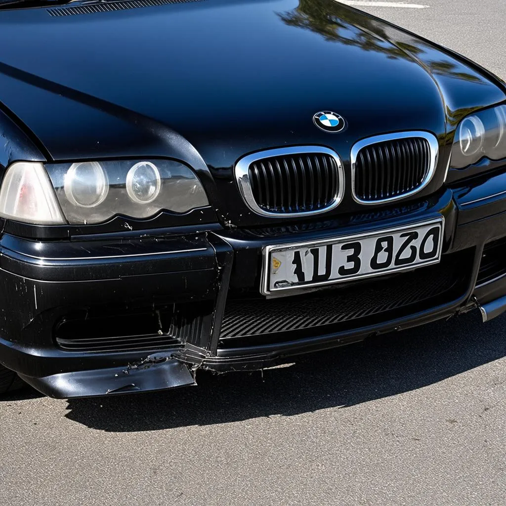 Damaged BMW E46 Front Bumper