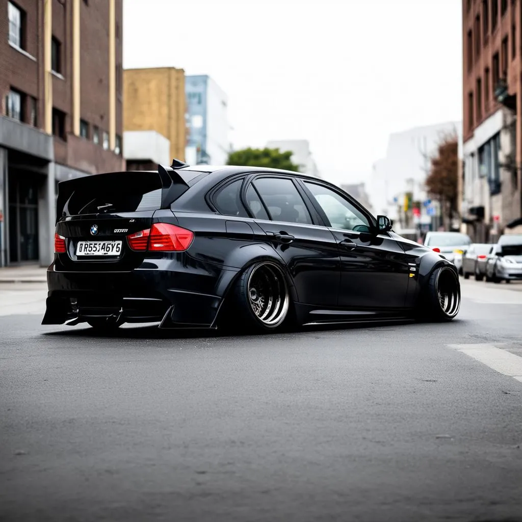 Custom BMW E90 with Aftermarket Wheels and Body Kit