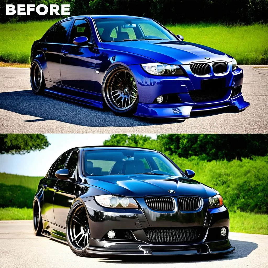 BMW E90 Widebody Before and After