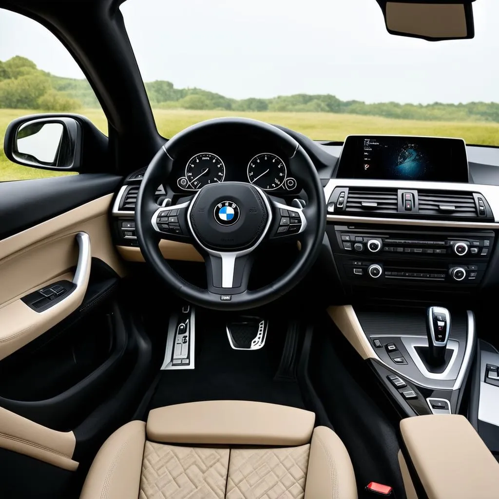 BMW F30 Interior with Aluminum Trim