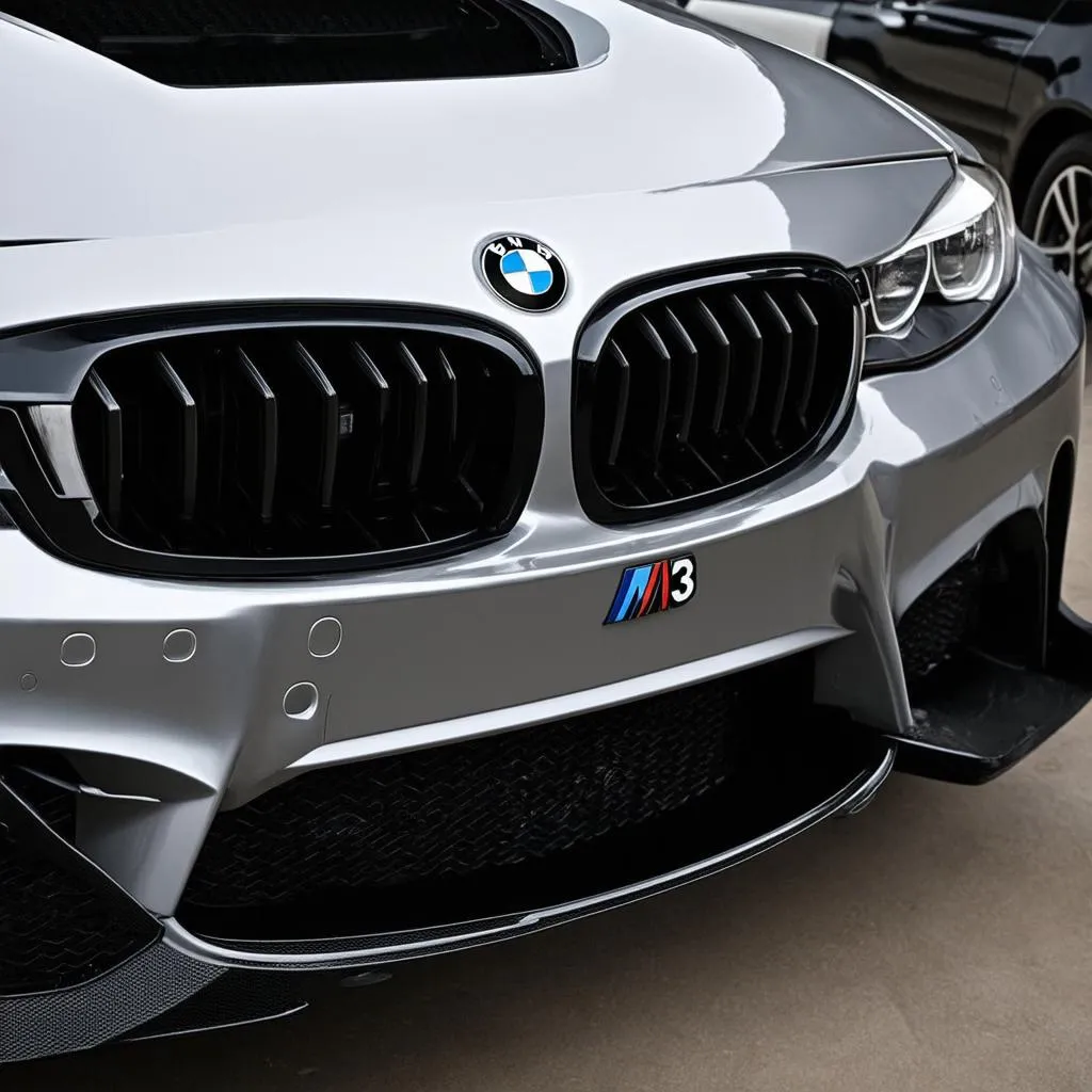 Close-up of a BMW F30 M3 Front Bumper