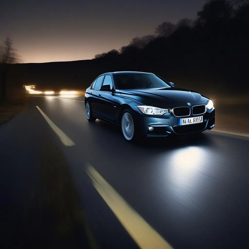 bmw f30 xenon headlights night