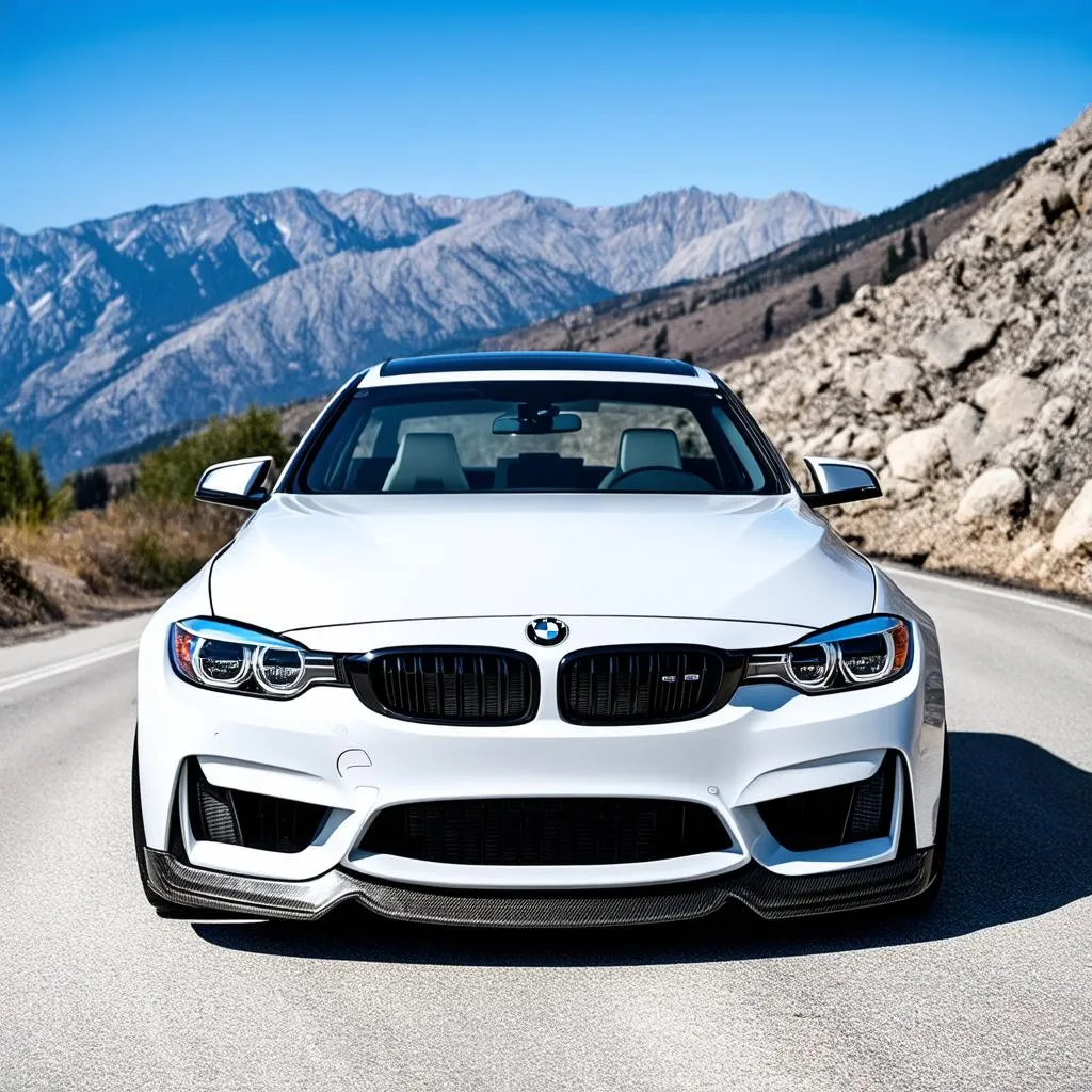 BMW F32 with Carbon Fiber Front Lip Spoiler