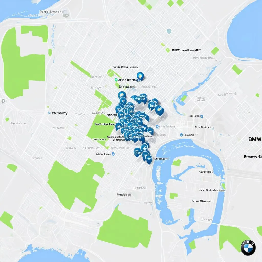 Map of BMW home delivery availability