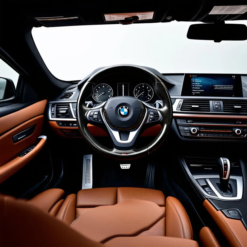 BMW Interior with Carbon Fiber Steering Wheel