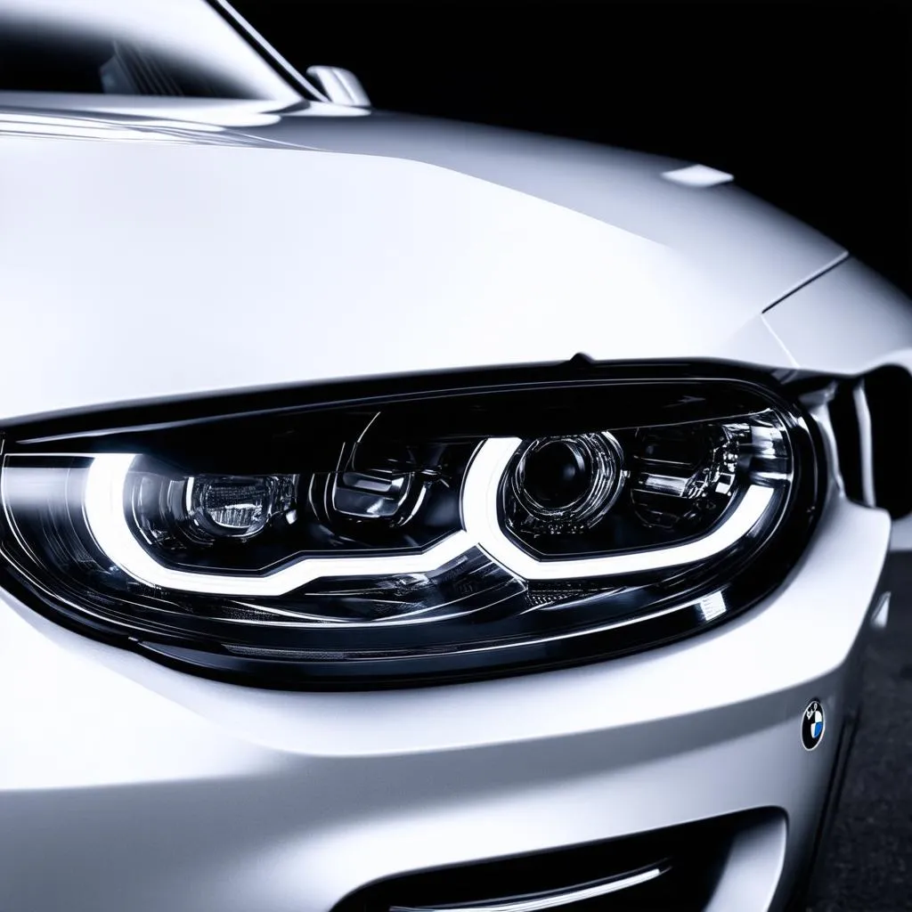 Close up shot of BMW Laser Headlights