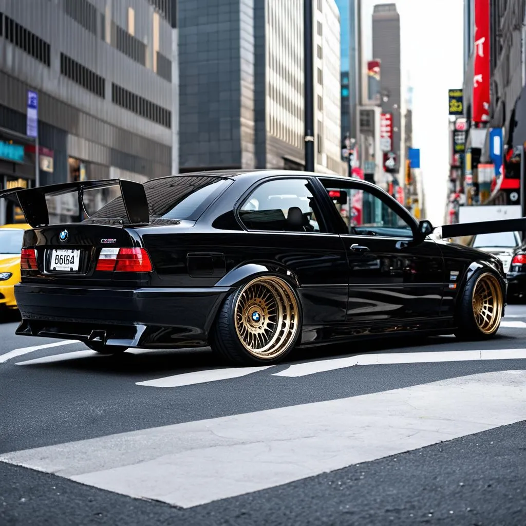 BMW M3 E36 parked on a city street