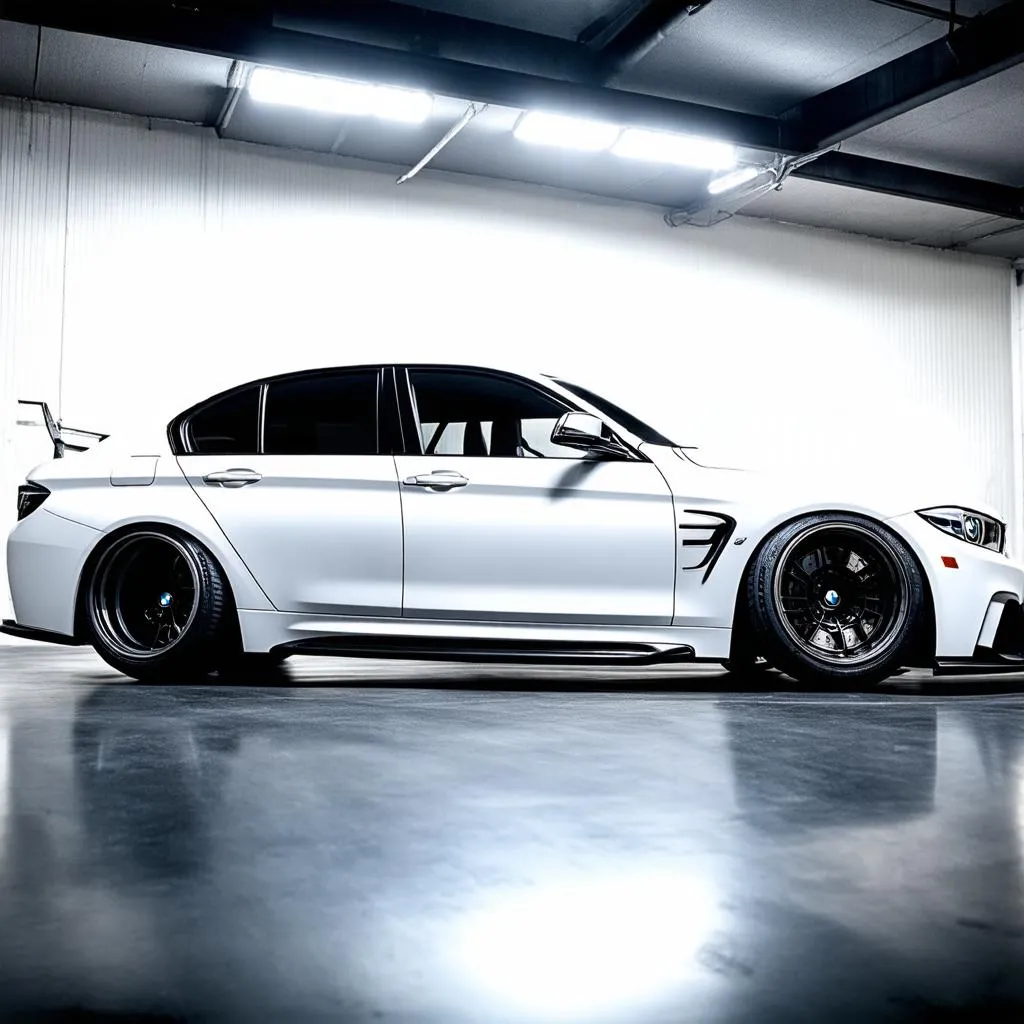 BMW M3 wide body kit parked