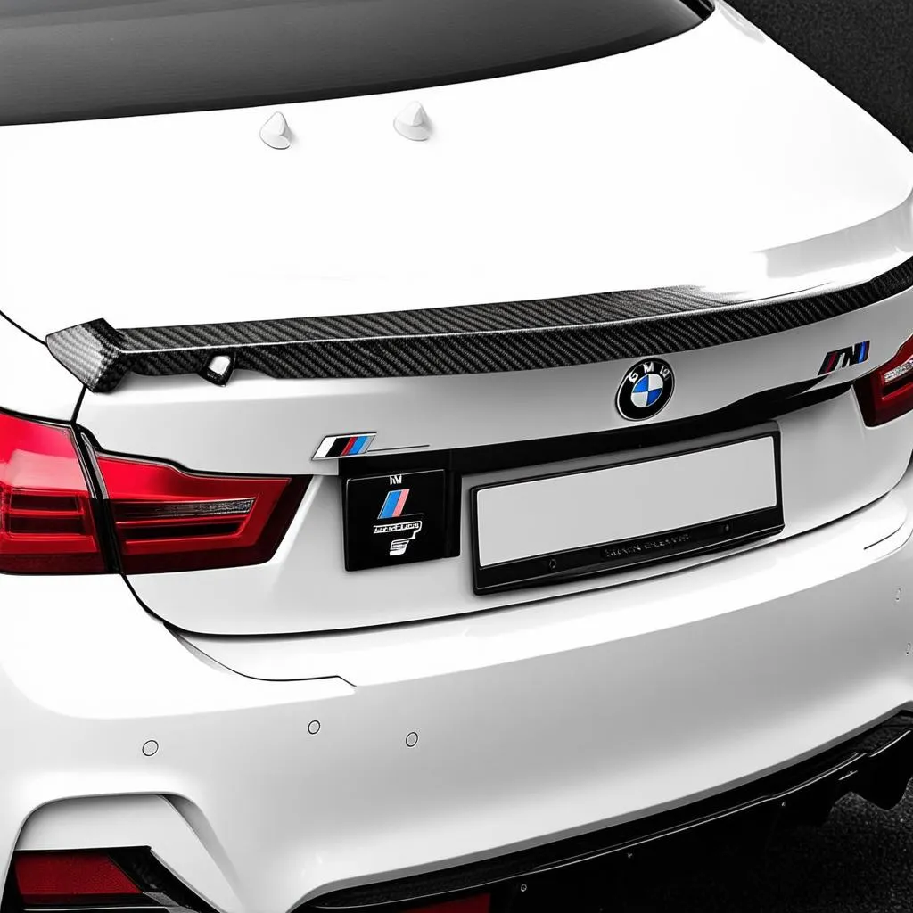 BMW M4 with carbon fiber rear spoiler