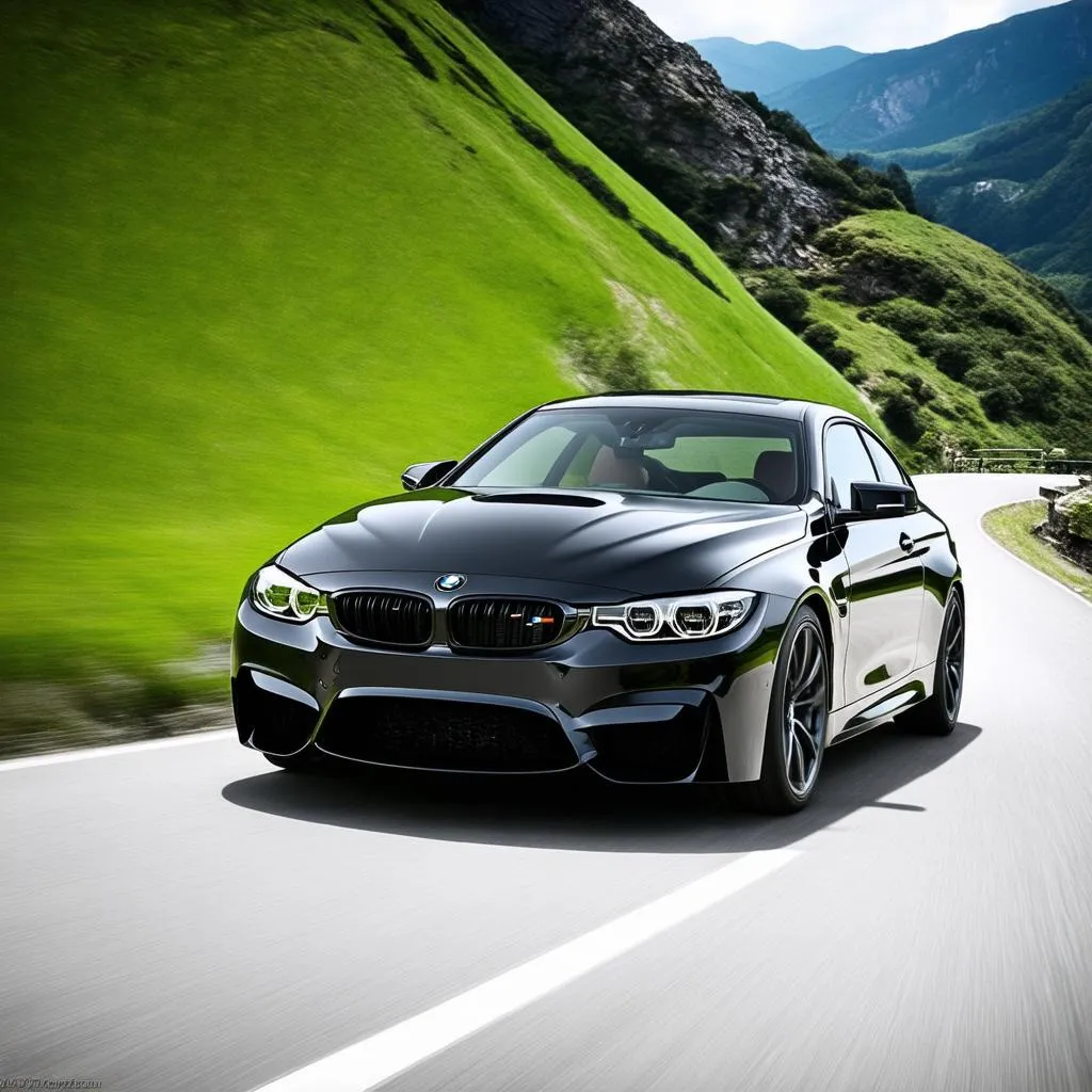 BMW M4 F82 on a Winding Road