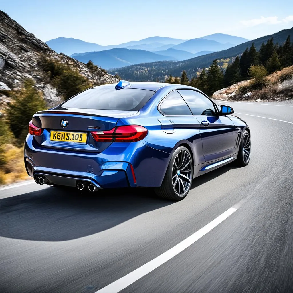 BMW M4 Driving on a Mountain Road