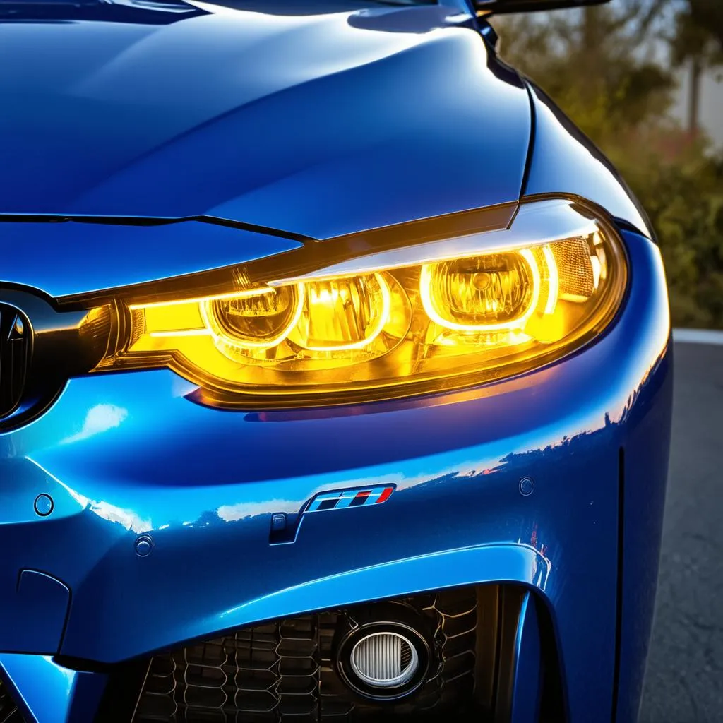 BMW M4 Yellow Headlights