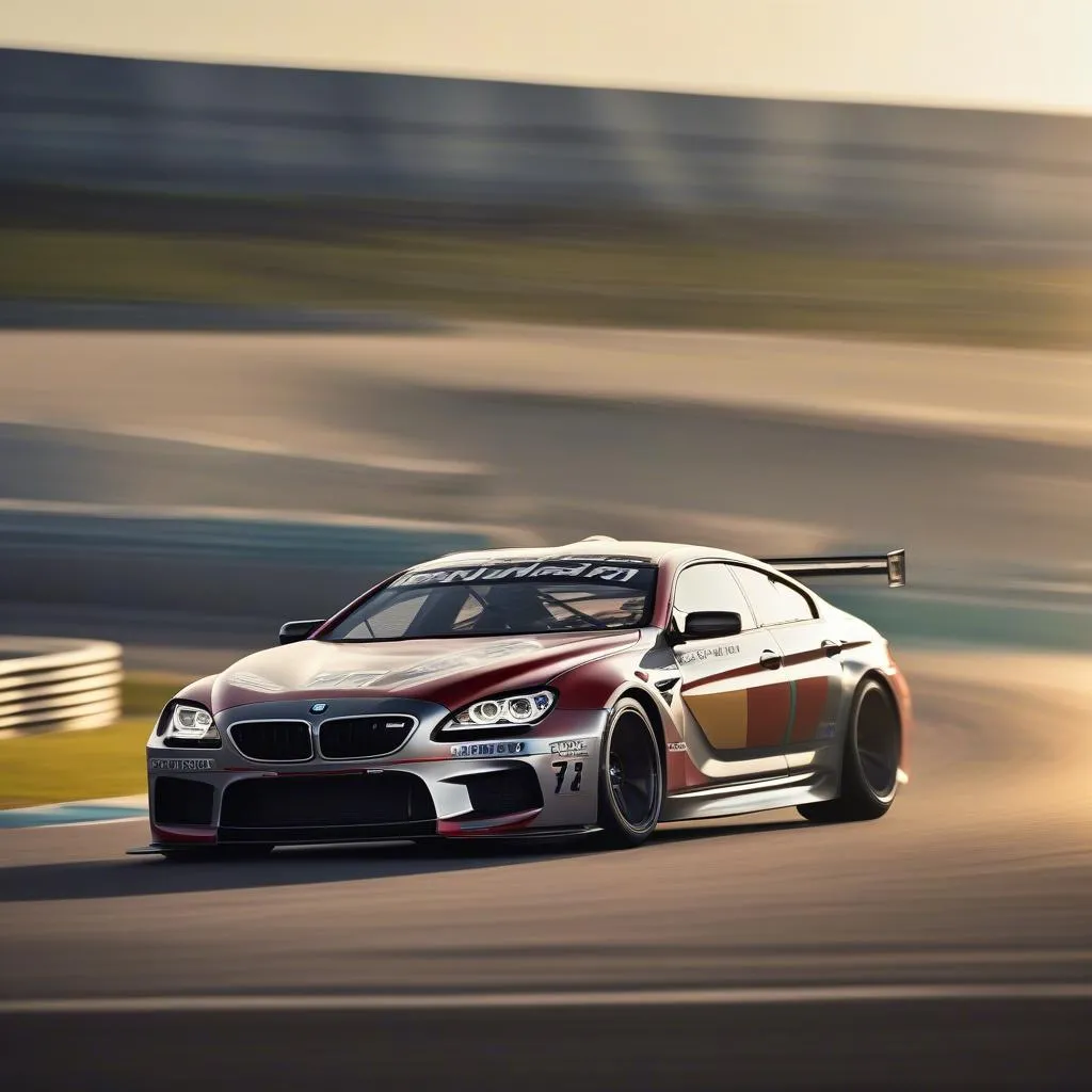 BMW M6 race car on the track