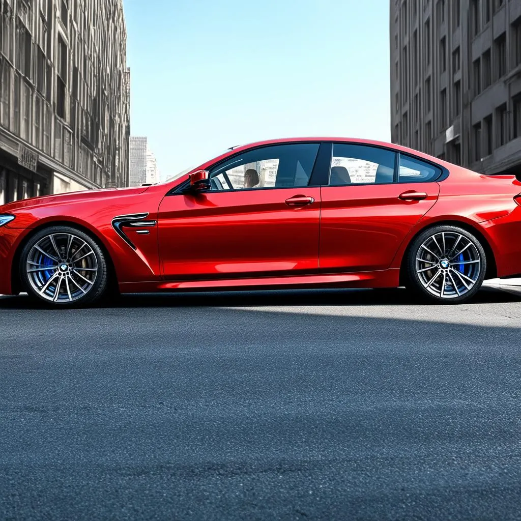 Red BMW M6 Wrapped in Gloss Vinyl