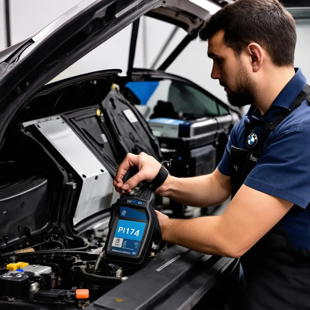 BMW Mechanic Diagnosing