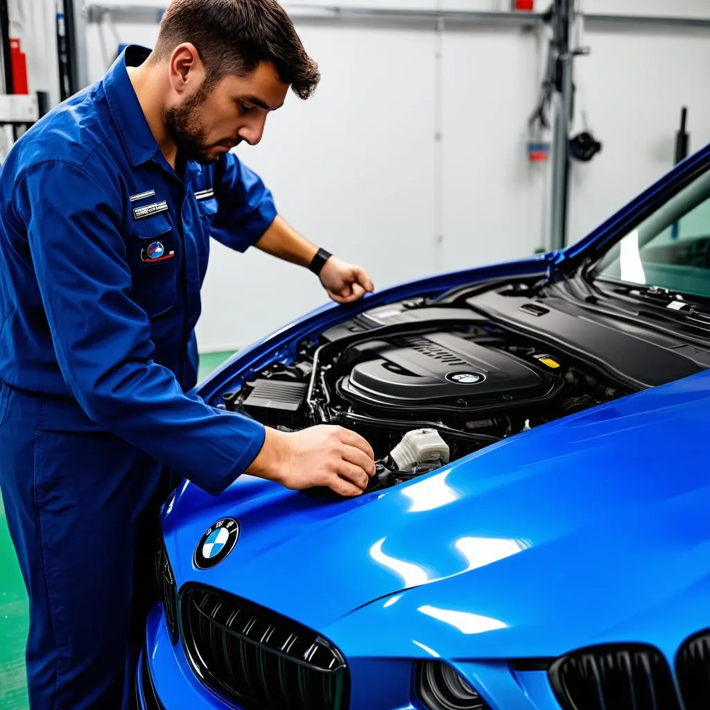 BMW Mechanic Working