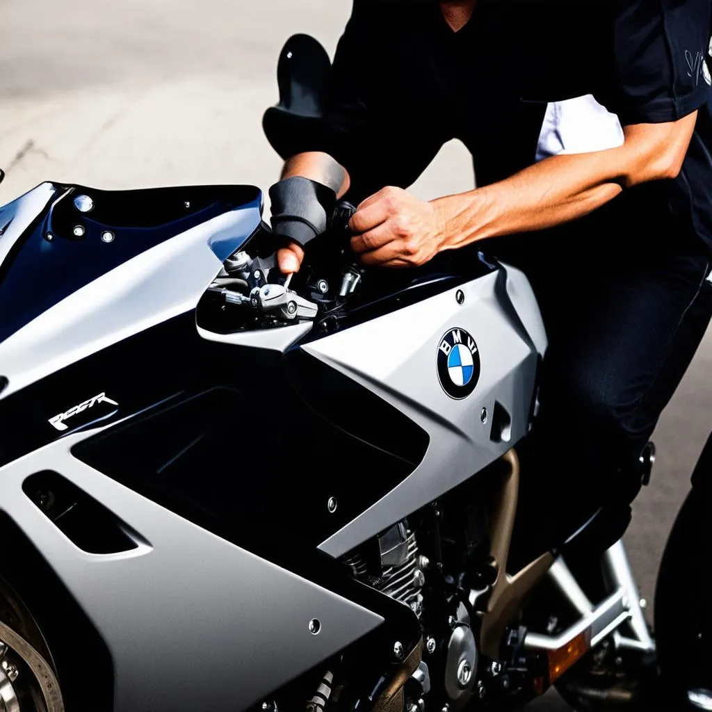 Installing BMW motorcycle decals