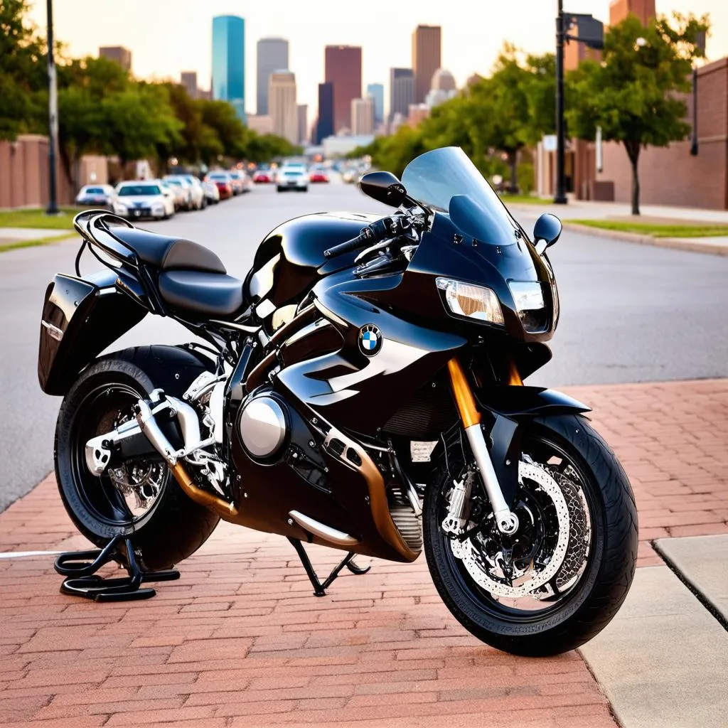 BMW Motorcycle on Oklahoma City street