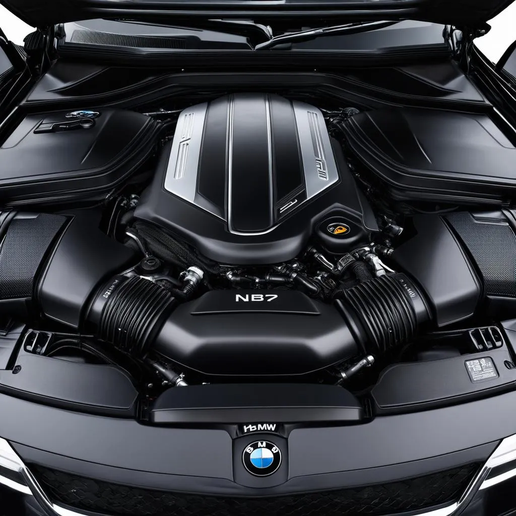 BMW N74 engine in a car