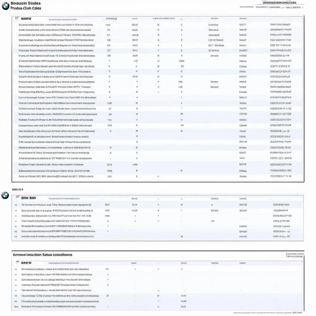 BMW Production Status Code Interpretations