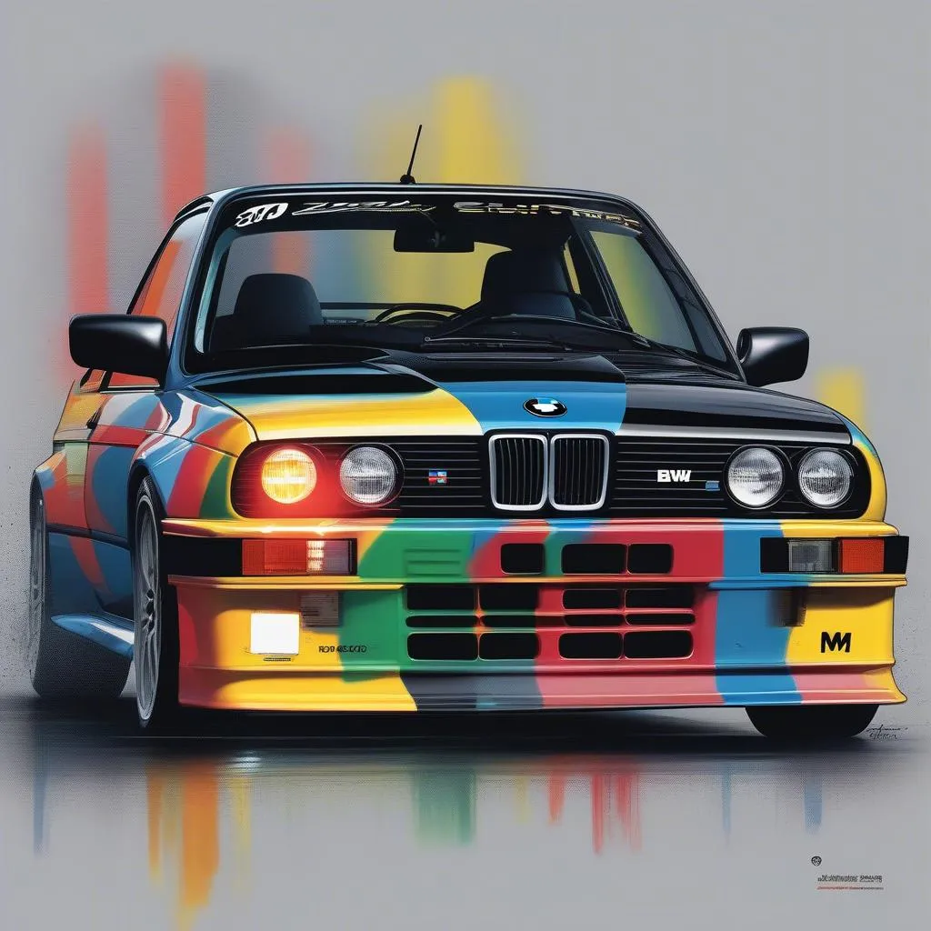 Retro BMW E30 M3 Poster