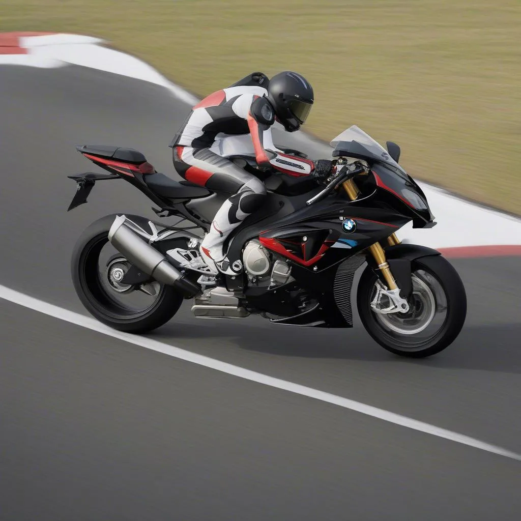 BMW S1000RR Black on the track