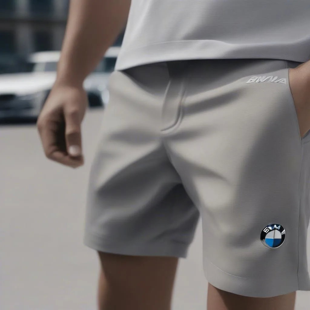 bmw logo on shorts