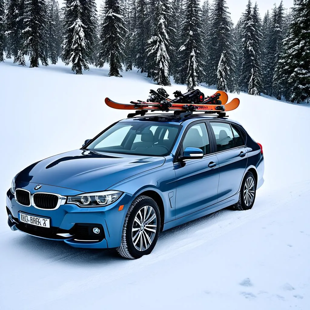 bmw ski carrier on car