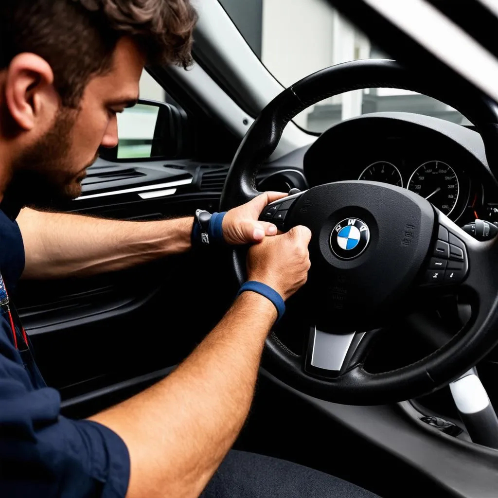 BMW steering wheel repair