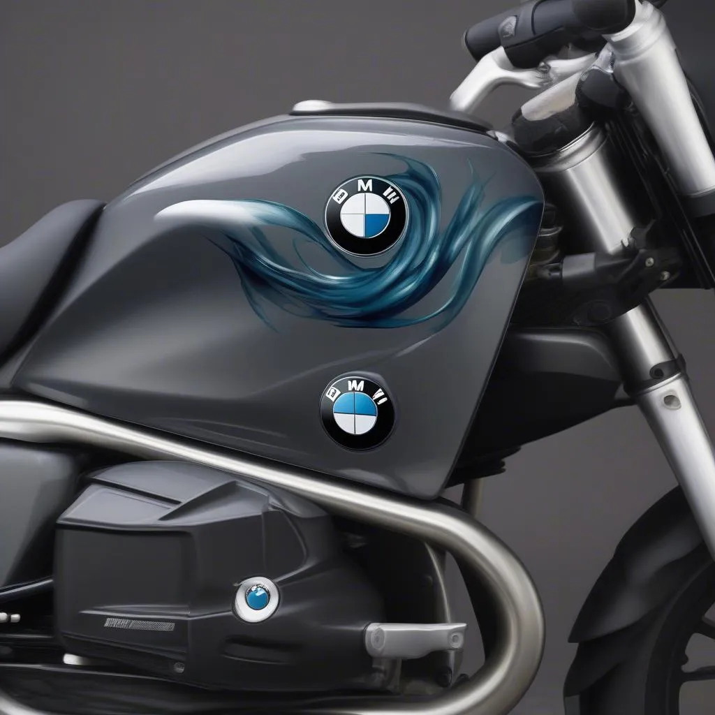 BMW sticker with a flowing design