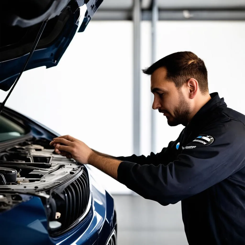 BMW Technician Working on a Car