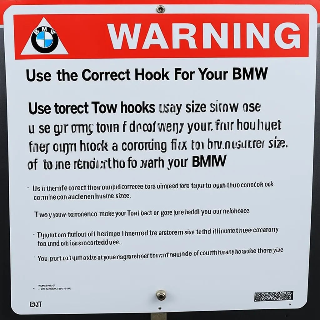 BMW Tow Hook Warning