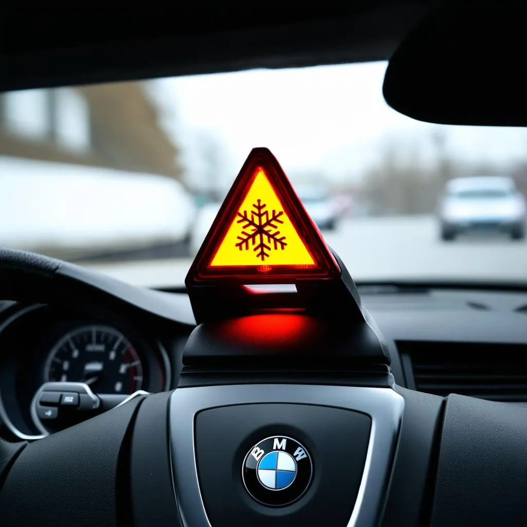 BMW Triangle Snowflake Warning Light