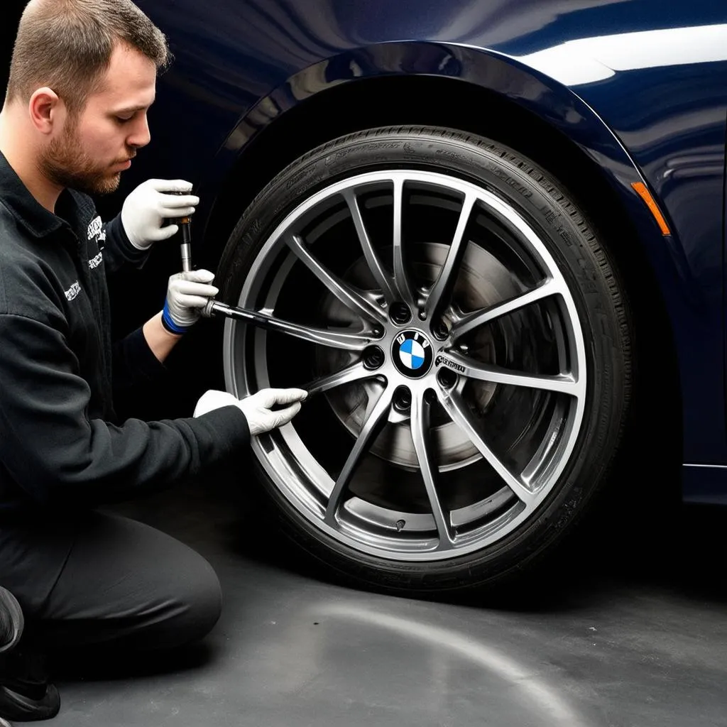 BMW wheel installation