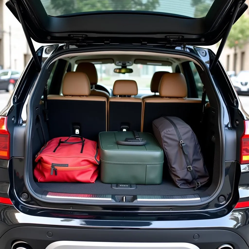 BMW X3 cargo space with luggage