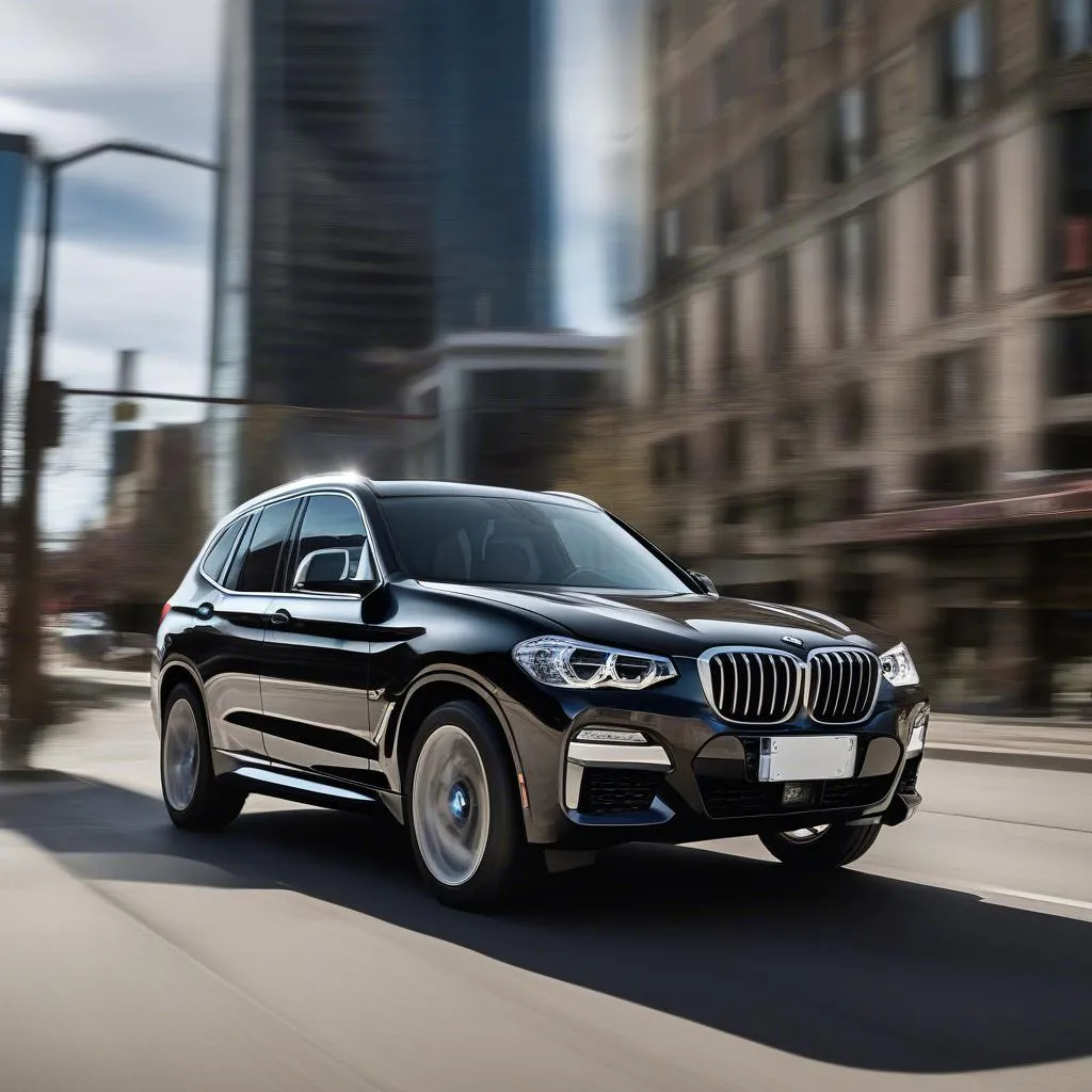 BMW X3 Driving on Denver Streets