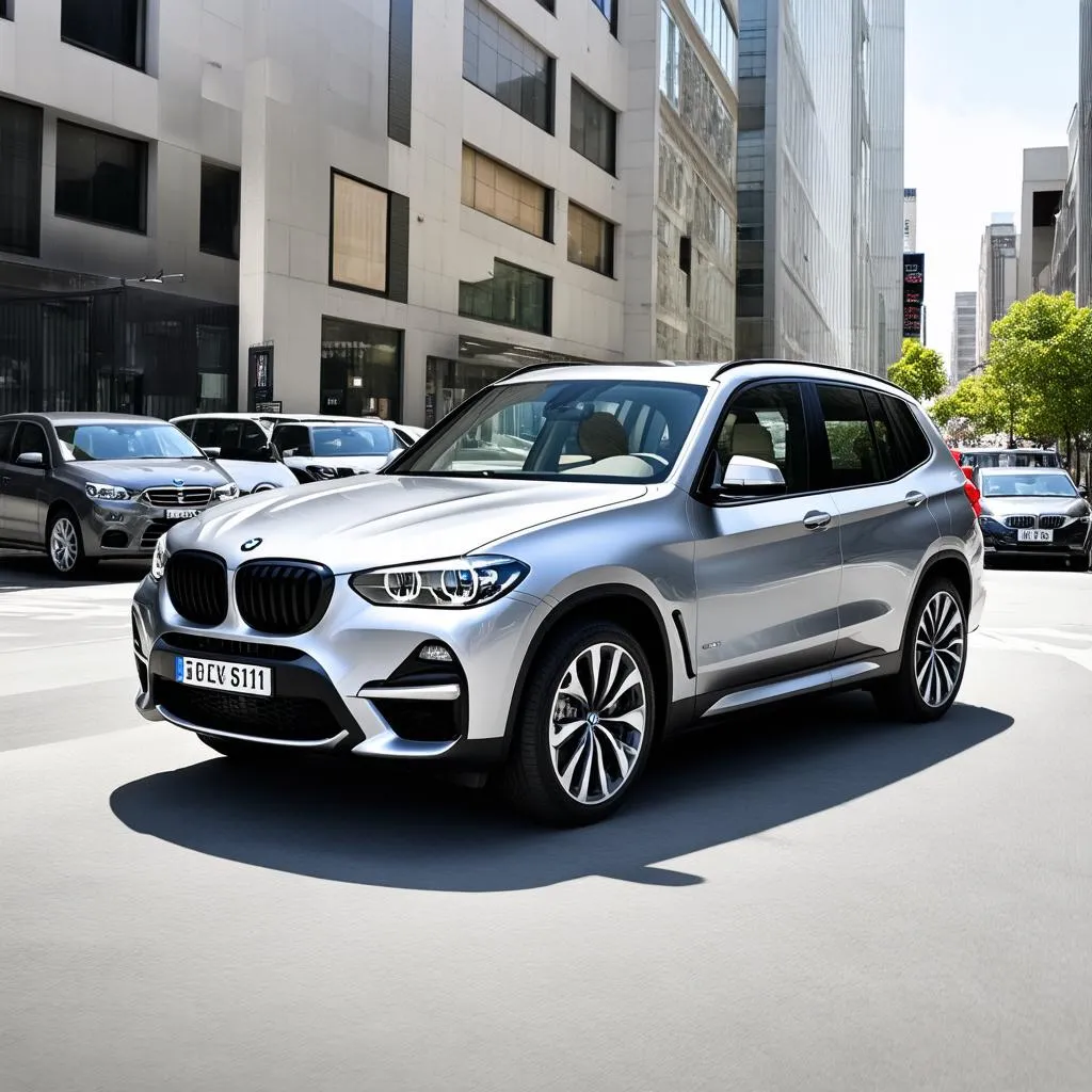 BMW X3 sDrive30i navigating city streets