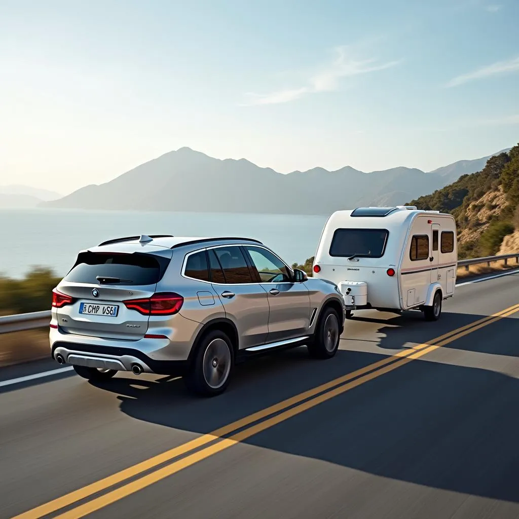 BMW X3 towing a trailer