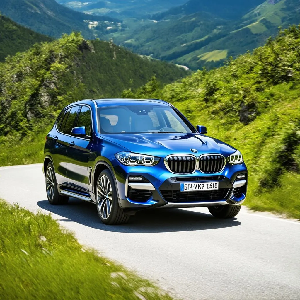 BMW X3 xDrive30i on a mountain road