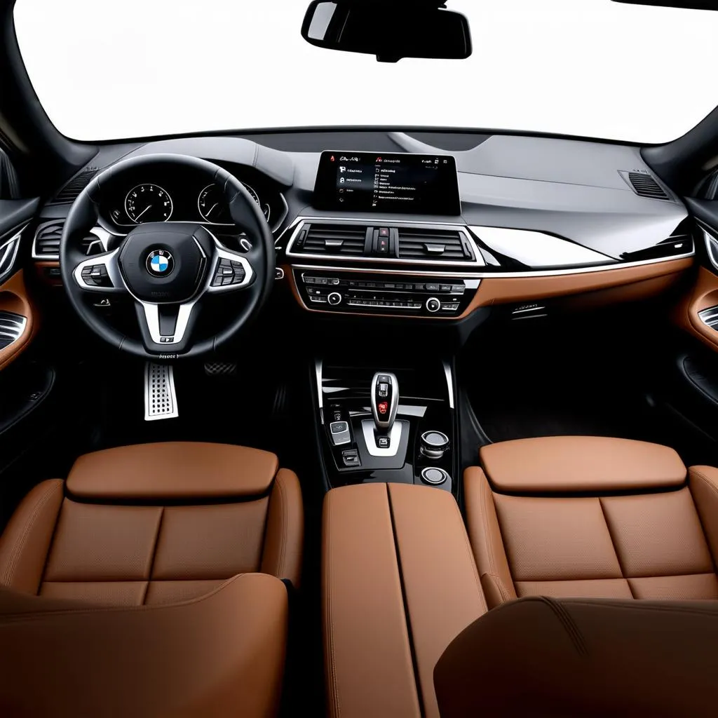 Luxurious interior of a BMW X5 45e 