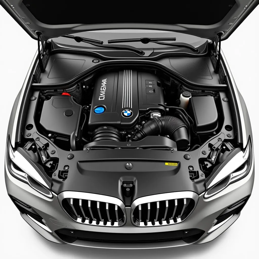 Modern car engine bay