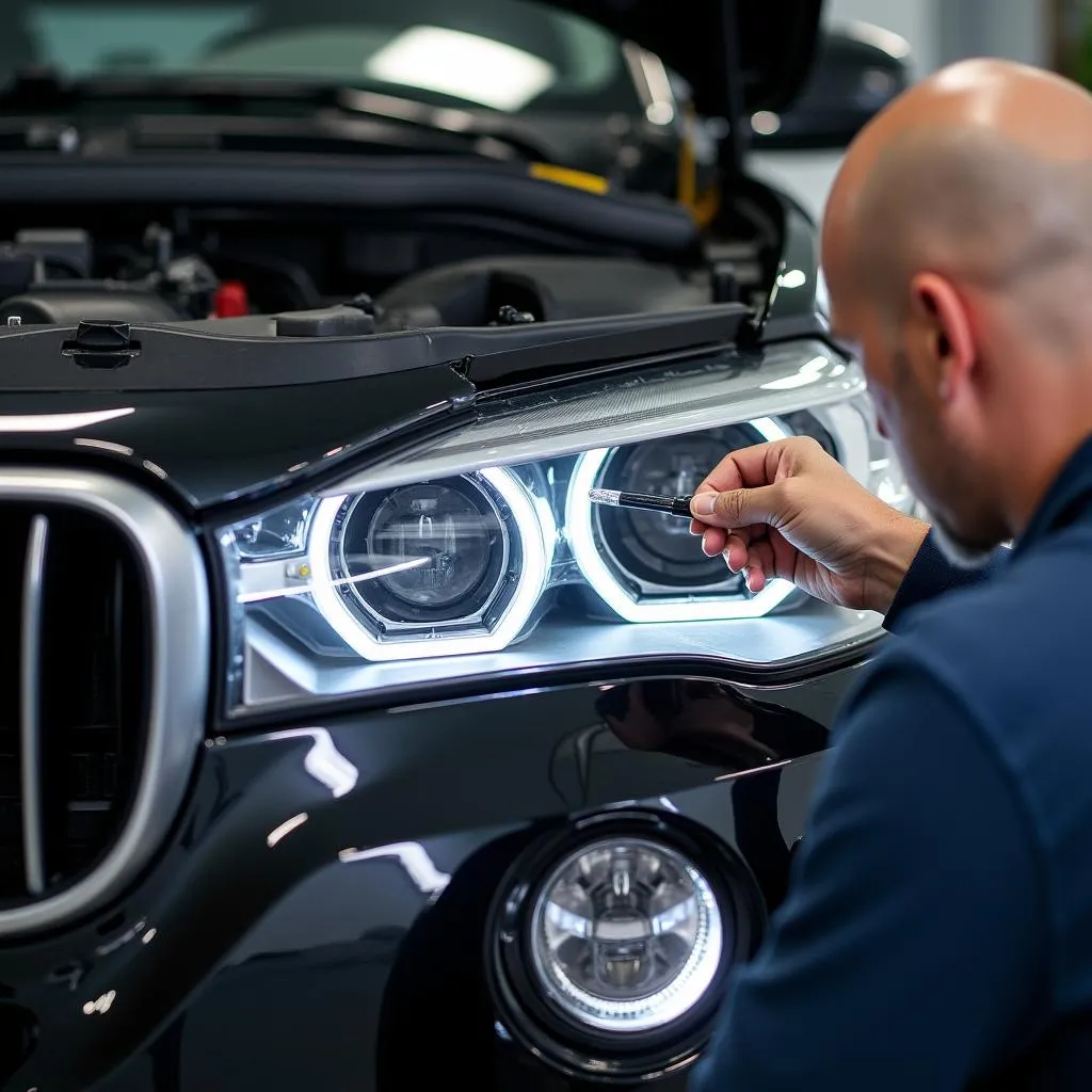 Replacing BMW X5 Headlight Bulb