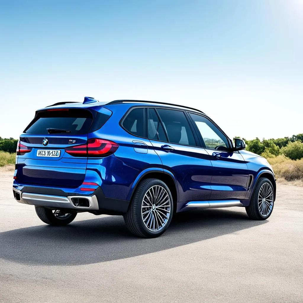 BMW X5 in Phytonic Blue Metallic under sunlight