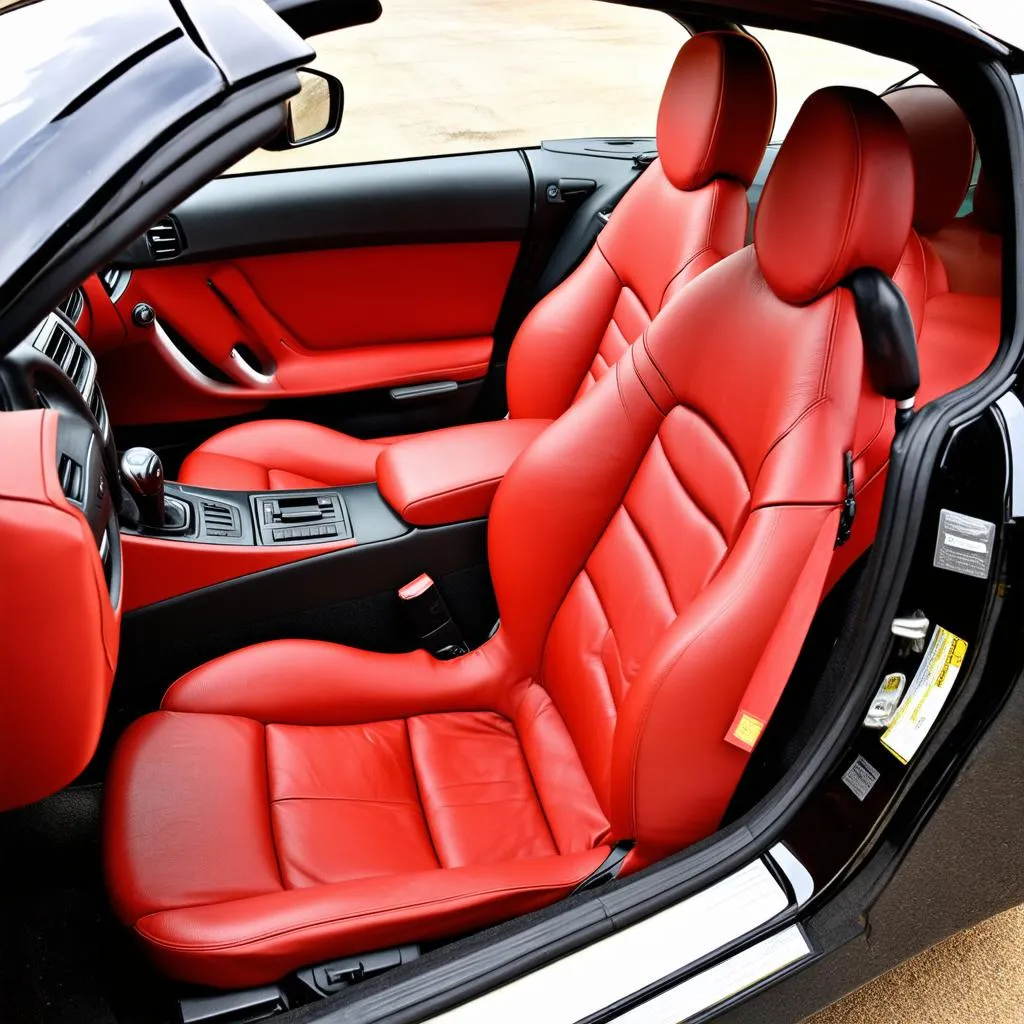 Red Leather Seat Covers for a BMW Z3