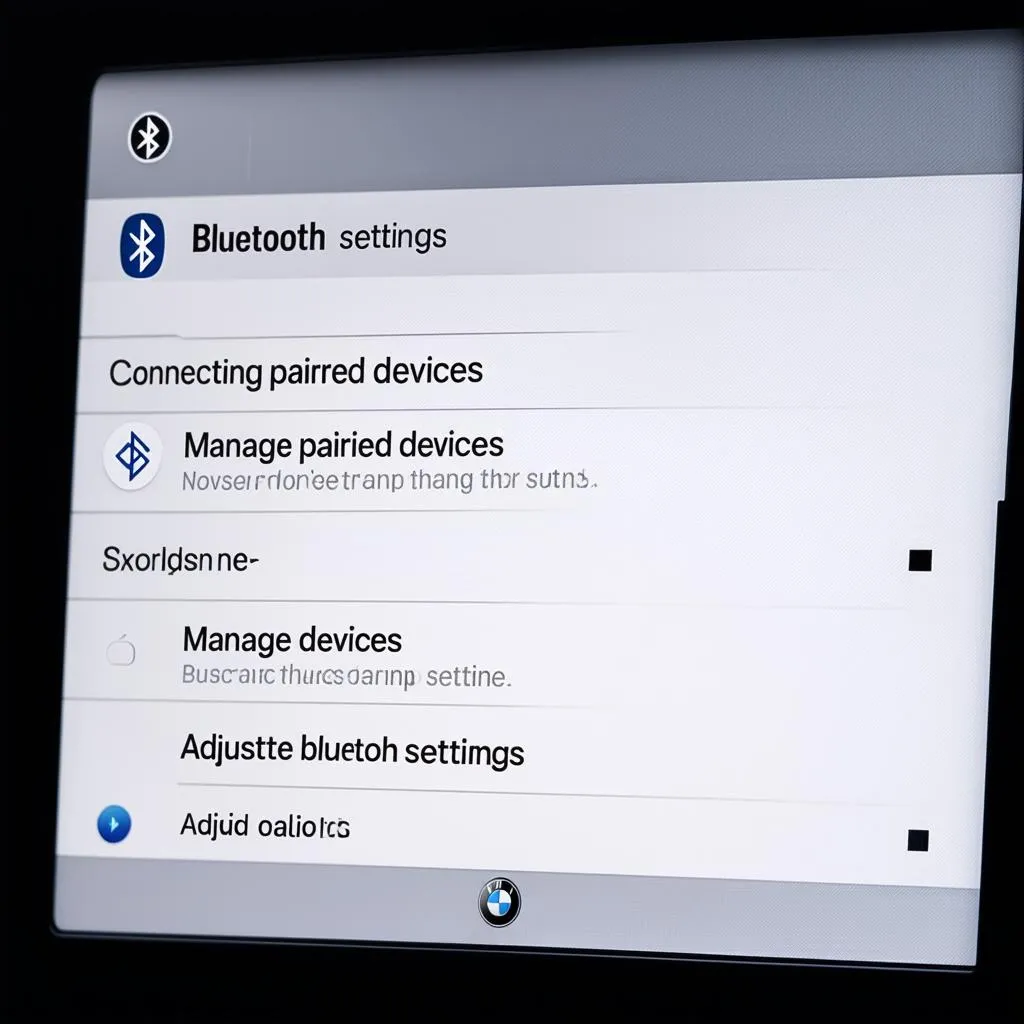 BMW Bluetooth Settings