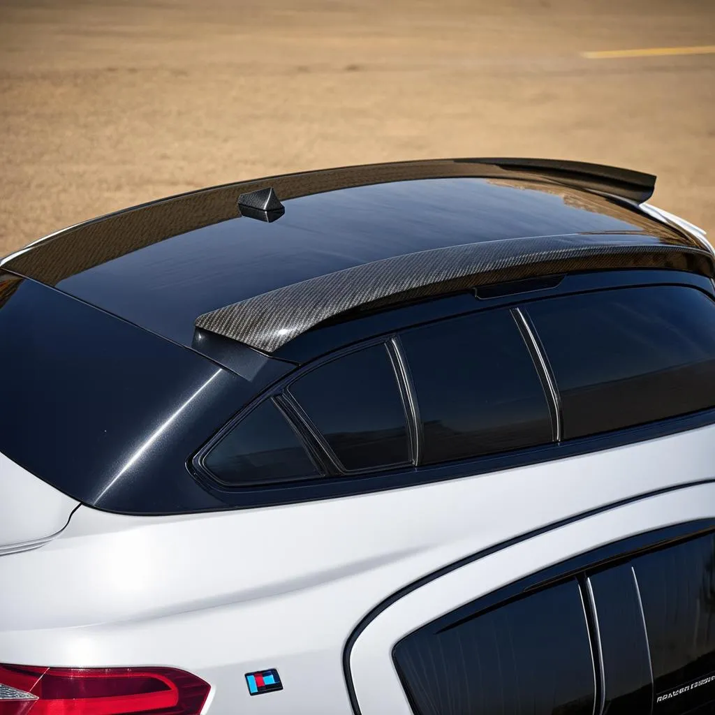 BMW M5 with a roof spoiler